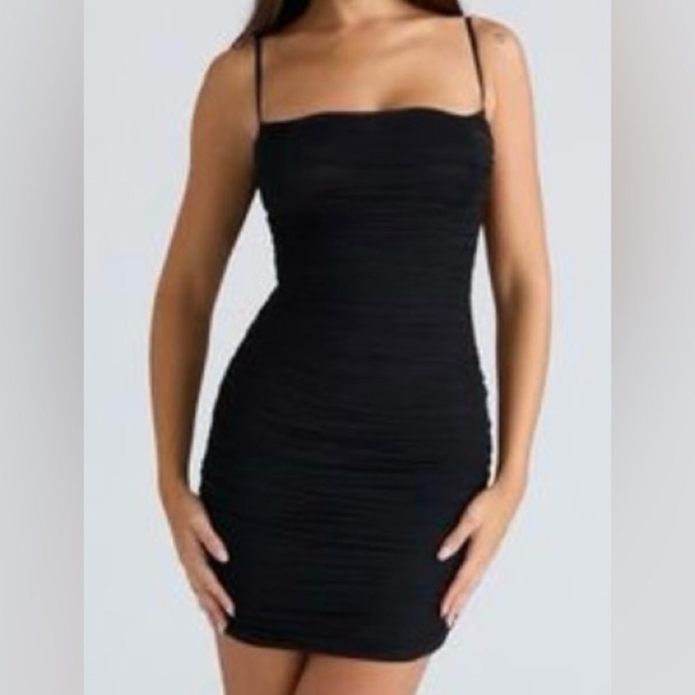 House of CB New with Tags Elegant Black Ruched Dress New Never Worn